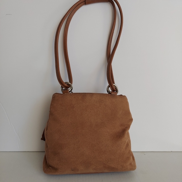 Minicci Faux Suede Leather Shoulder Tan Bag - Picture 3 of 16